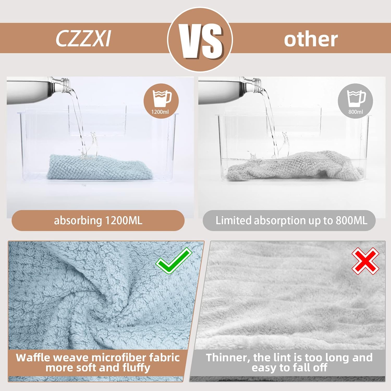 3 PCS Microfiber Hair Towel