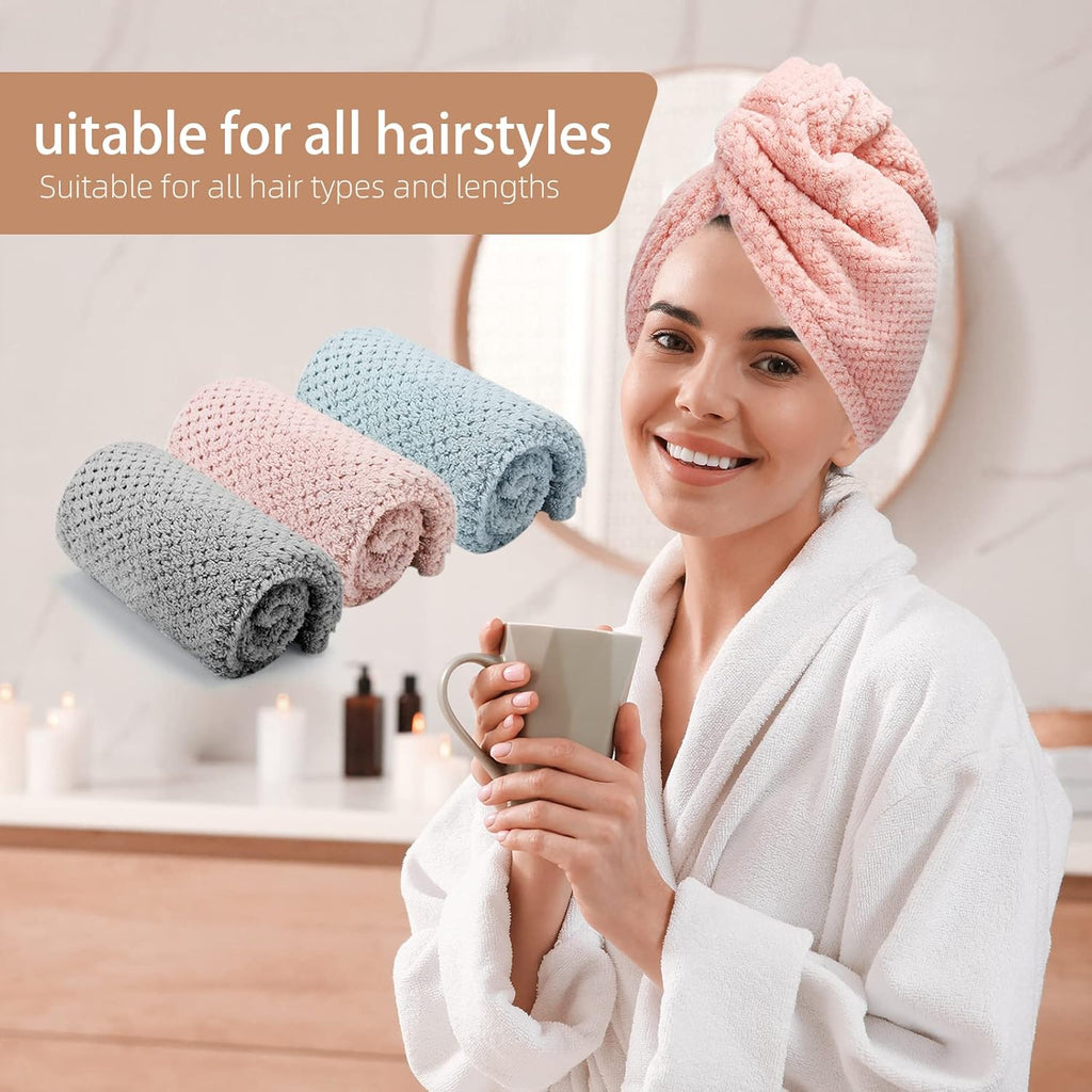 3 PCS Microfiber Hair Towel