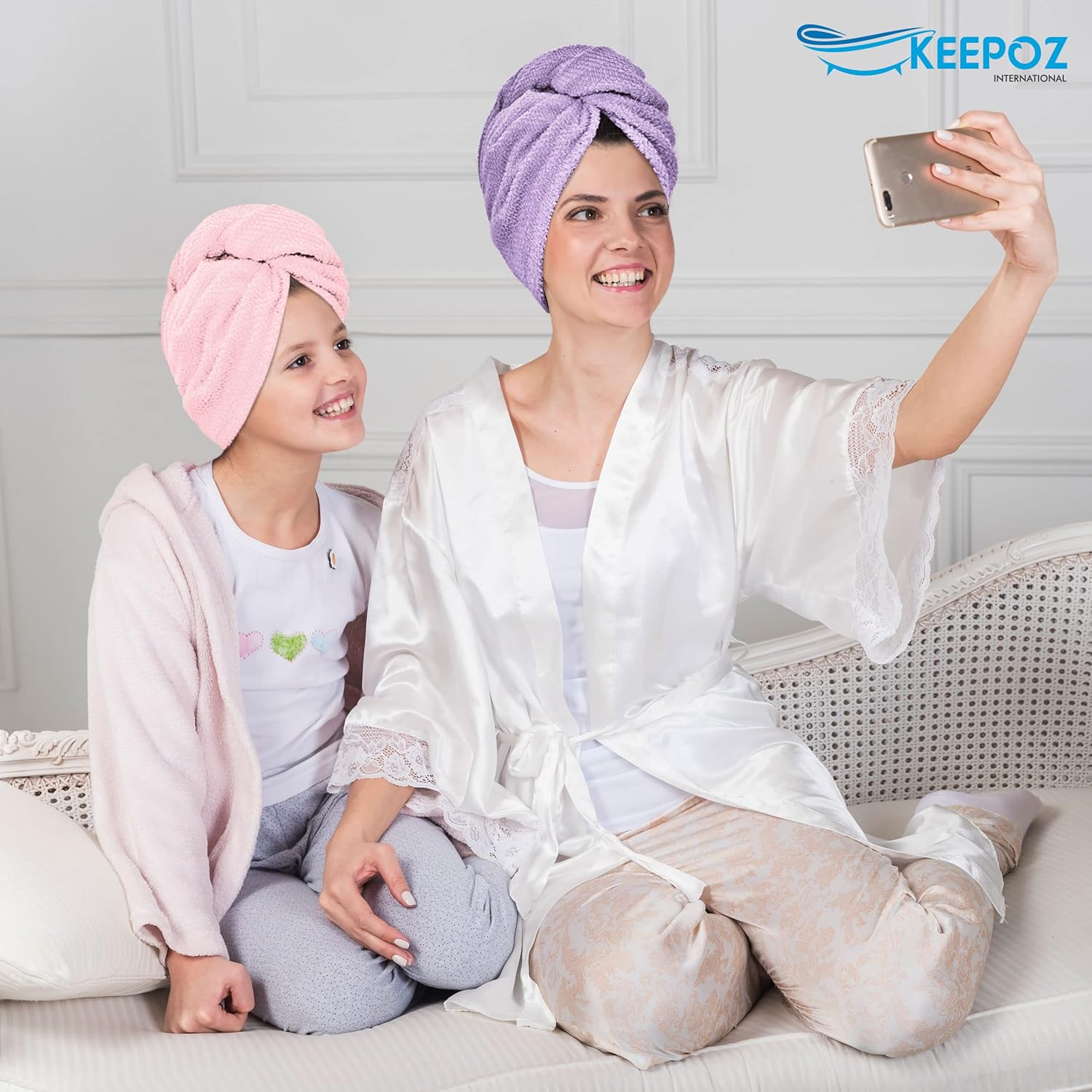 KEEPOZ Hair Towel Wrap(2pcs)