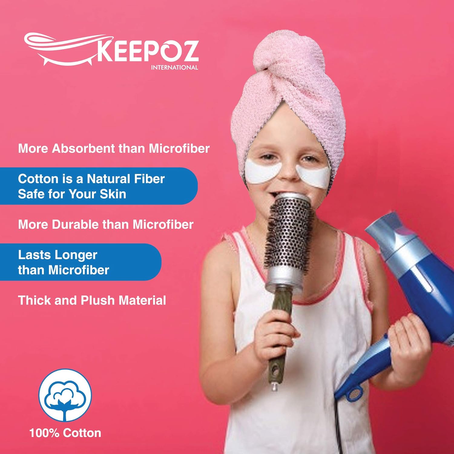 KEEPOZ Hair Towel Wrap(2pcs)